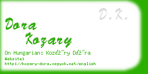 dora kozary business card